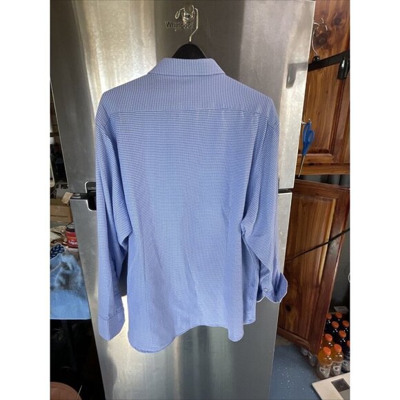 Report Collection Performance Stretch modern‎ Fit Shirt Men’s 18”34/35Blue Check - Picture 10 of 16